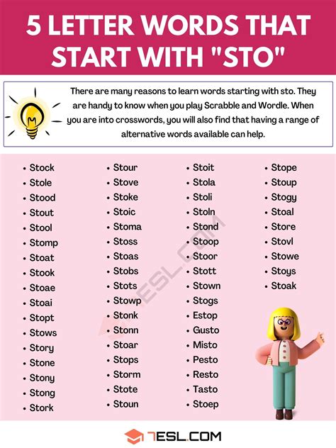 5 letter words start with sto|5